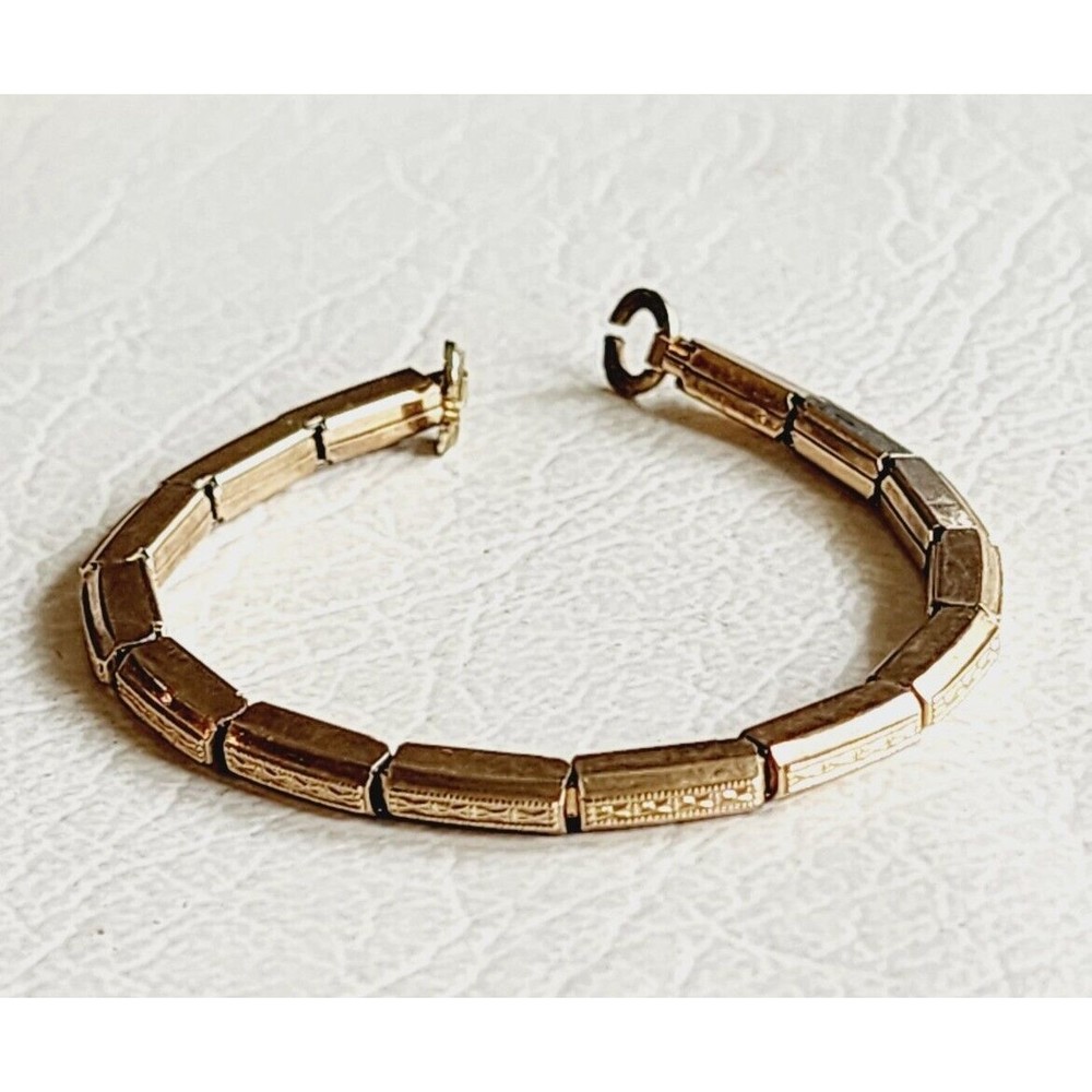 Ladies 1/20 10k GF Bratton Vintage Watch Stretch Band 5.5" To 8"